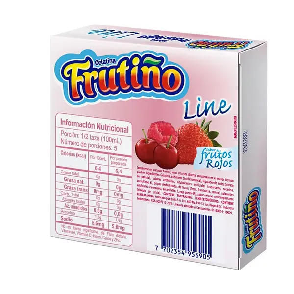 GELATINA FRUTOS ROJOS LIGHT FRUTIÑO*11.1GR