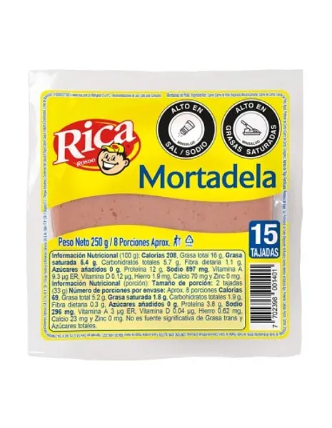 MORTADELA MIXTA RICA *250GR