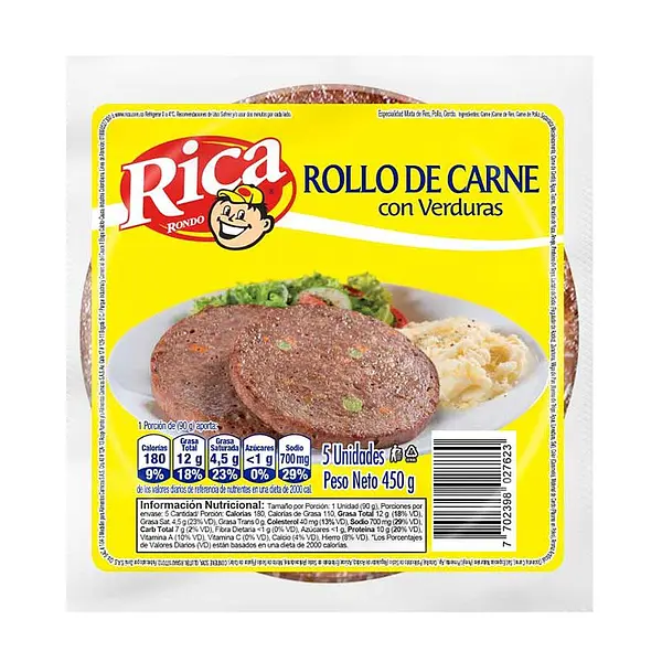 ROLLO DE CARNE CON VERDURAS RICA *450 GR