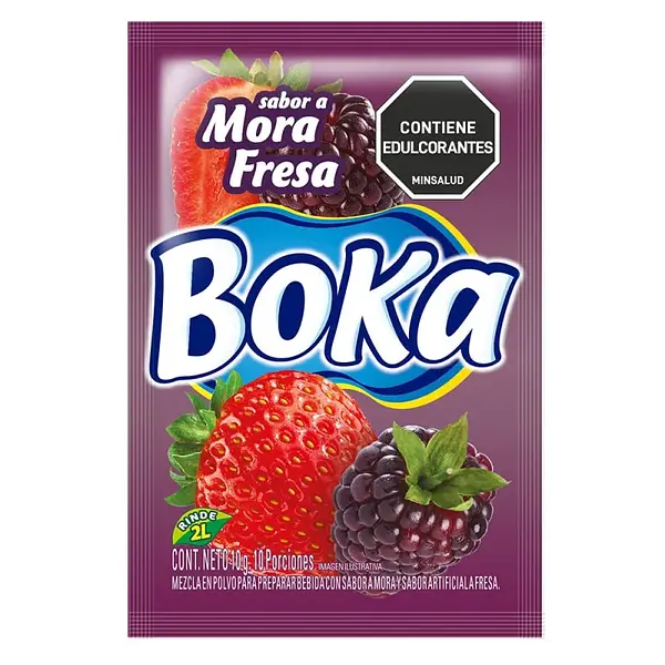 REFRESCO POLVO MORA/FRESA BOKA*10GR