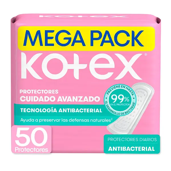 PROTECTOR ANTIBACTERIAL KOTEX*50U