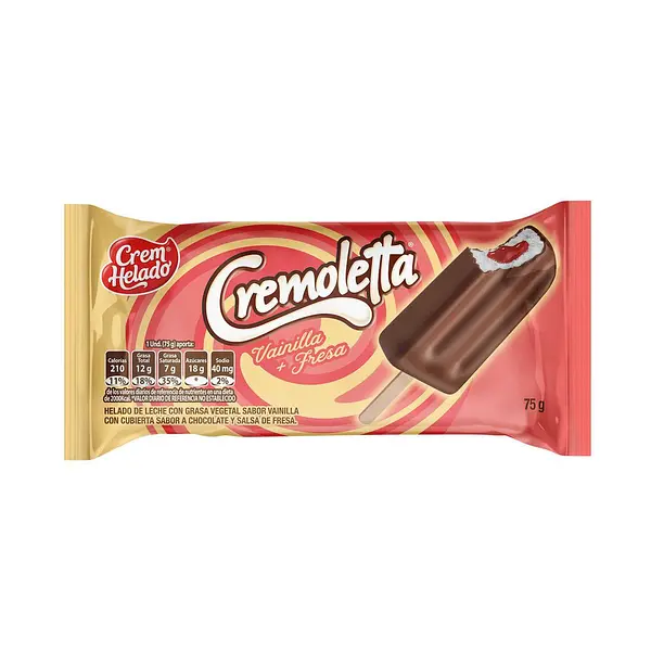 HELADO VAINILLA FRESA CREMOLETTA*75G