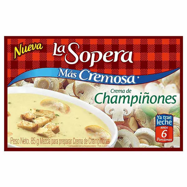 CREMA SOPA CHAMPIÑONES LA SOPERA*6 POR