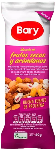 SNACK MANI FRUTOS SECOS BARY*40GR