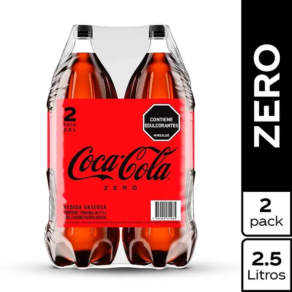 GASEOSA SIN AZUCAR COCA COLA*2.5L*2U