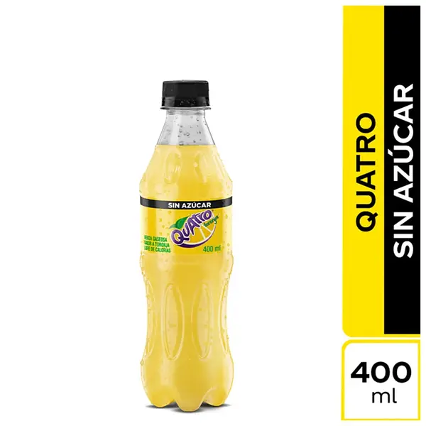 GASEOSA SIN AZUCAR QUATRO*400ML