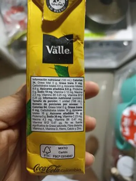 JUGO MANGO DEL VALLE*188ML