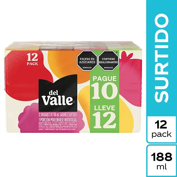 JUGO SURTIDO DEL VALLE*188ML*12U