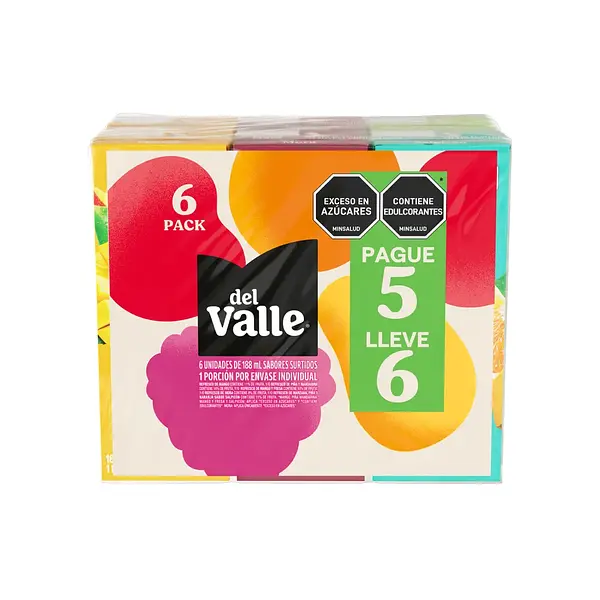JUGO SURTIDO DEL VALLE*188ML*6U