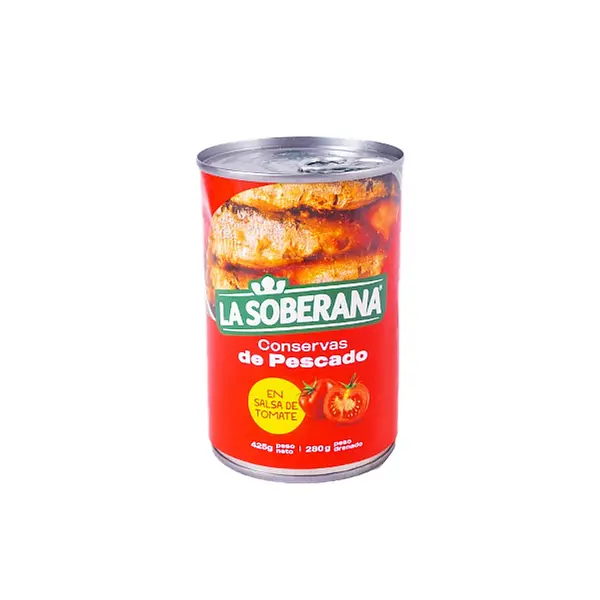 SARDINA TOMATE LA SOBERANA*425G