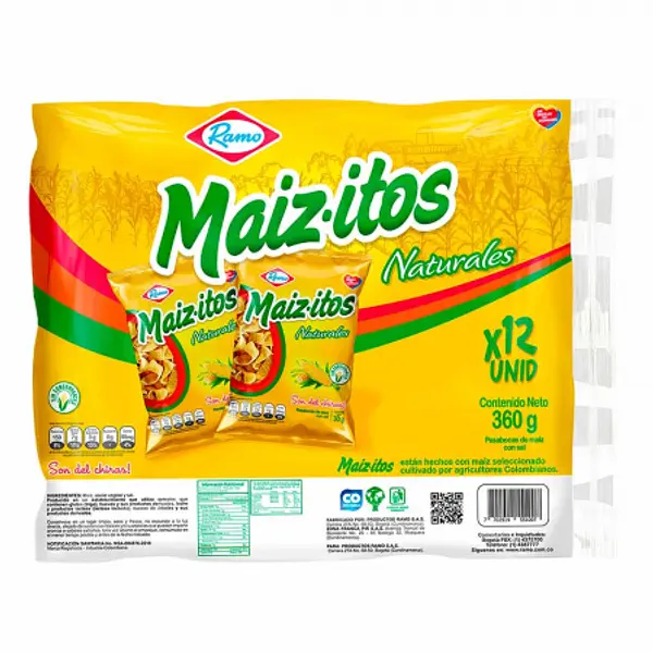 SNACK MAIZITOS NATURAL RAMO*12U