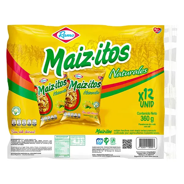 SNACK MAIZITOS NATURALES RAMO *12 U
