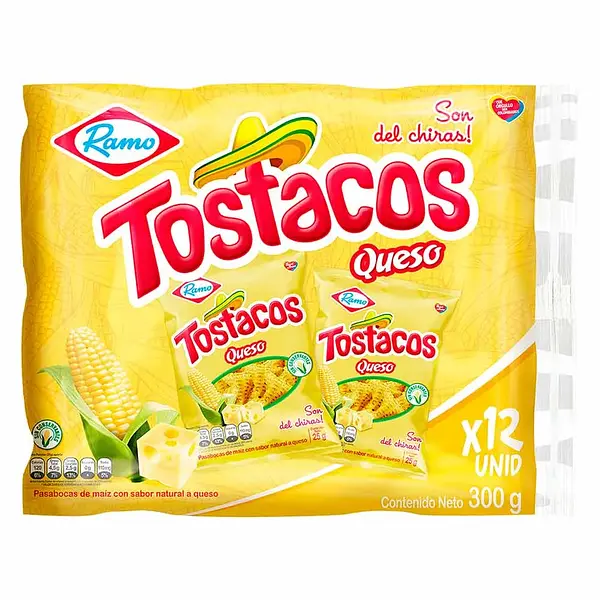 SNACK TOSTACO QUESO*25GR*12U