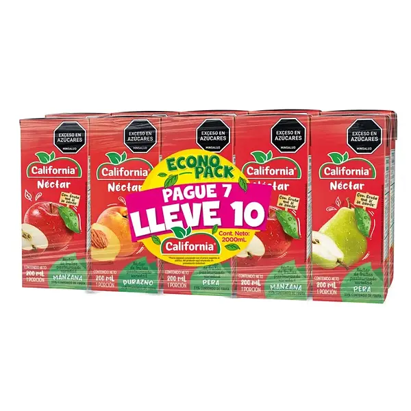 JUGO NECTAR SURTIDO CALIFORNIA*200ML*10U