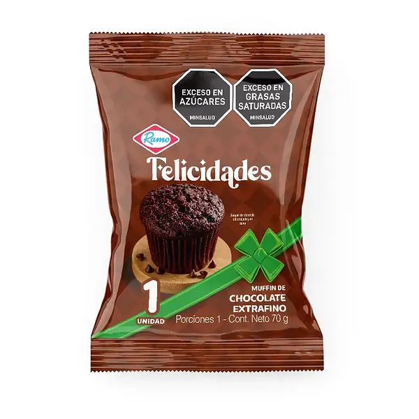 PONQUE MUFFI FELICIDAD CHOCO RAMO * 70G
