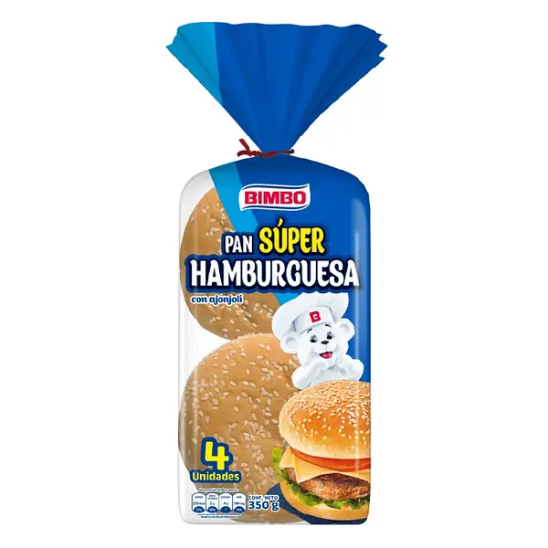 PAN HAMBURGUESA BIMBO*350GR