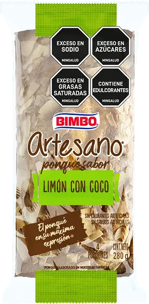 PONQUE ARTESANO BIMBO LIMON COCO 280G