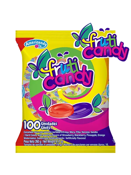 CARAMELO SURTIDO FRUTY CANDY*100U