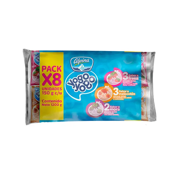 YOGURT SURTIDO YOGO YOGO*150G*8U