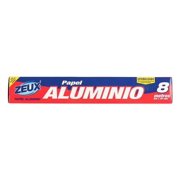 PAPEL ALUMINIO CAJA ZEUX*8MT
