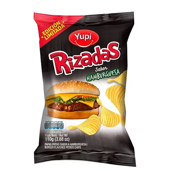 SNACK PAPAS HAMBURGUESA RIZADAS *110 GR