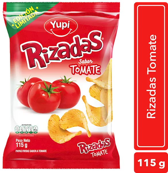 SNACK PAPA RIZADA TOMATE YUPI*115GGR
