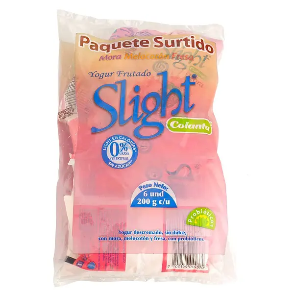 YOGURT SURTIDO SLIGHT COLANTA *6U