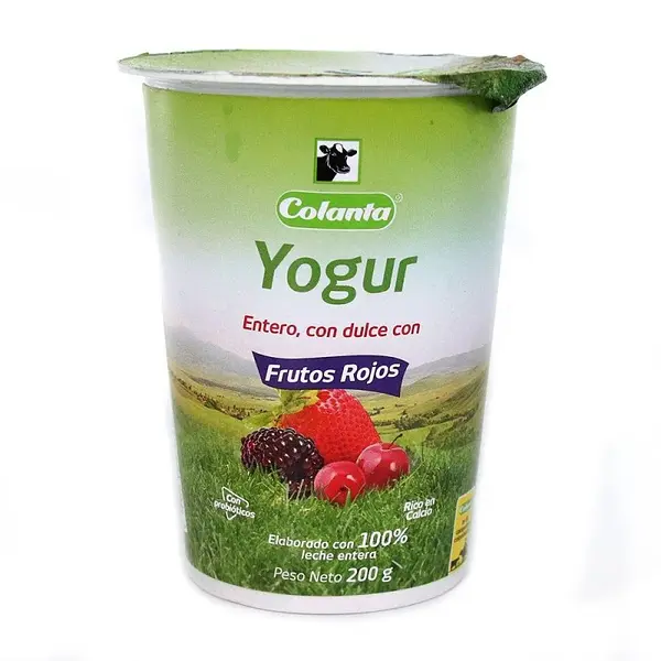 YOGURT FRUTOS ROJOS COLANTA*200GR