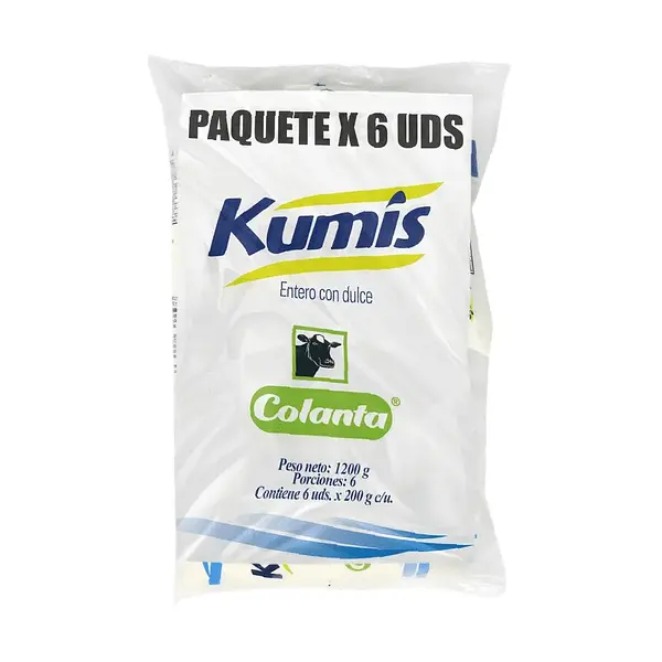 YOGURT KUMIS COLANTA*200ML*6U