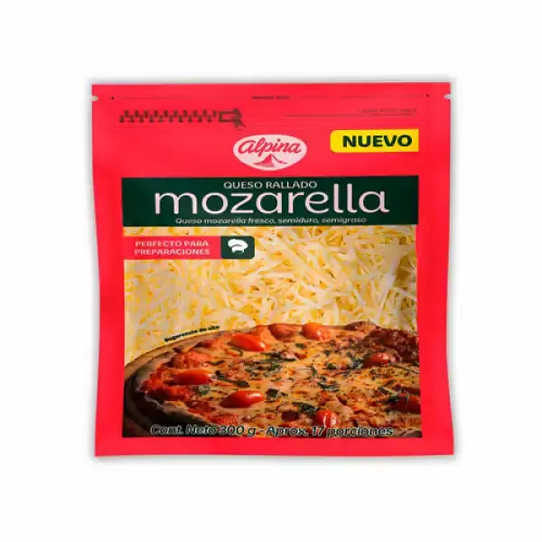 QUESO RALLADO MOZARELLA ALPINA *300 GR