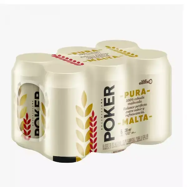CERVEZA MALTA POKER *330ML*6U