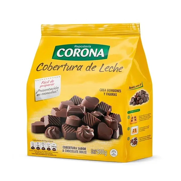 COBERTURA CHOCOLATE LECHE CORONA*500GR