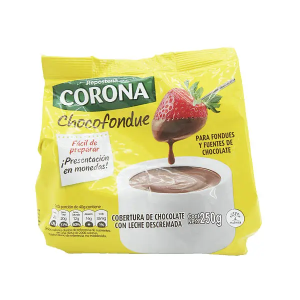 COBERTURA CHOCOFUNDUE CORONA*250GR