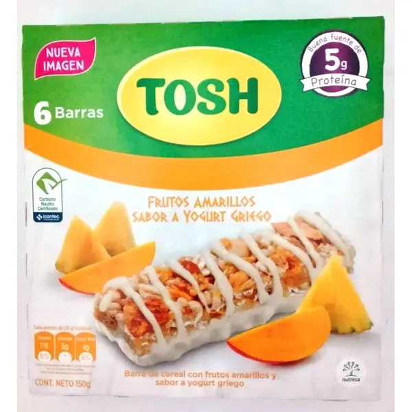 CEREAL BARRA FRUTOS AMARILLOS TOSH*6U
