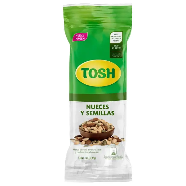 SNACK NUECES Y SEMILLAS TOSH*33G
