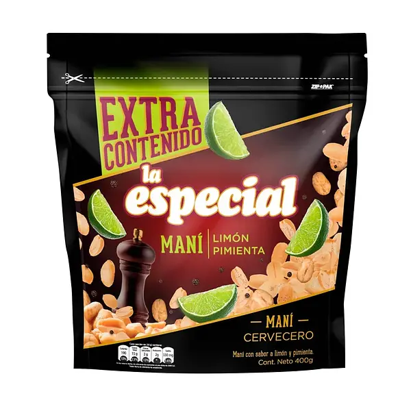 SNACK MANI LIMON PIMIENTA ESPECIAL*400G