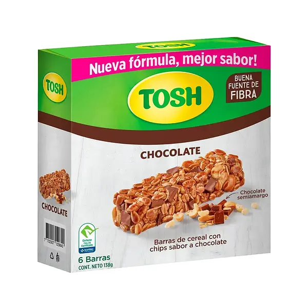 CEREAL BARRA CHOCOLATE TOSH *138GR*6U