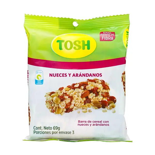 CEREAL BARRA ARANDANOS TOSH*3UN*69GR