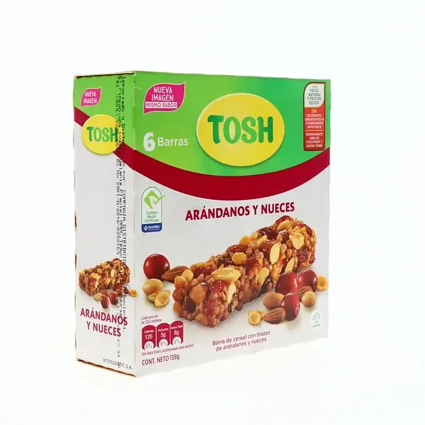 CEREAL BARRA ARANDANOS TOSH *138GR*6UND