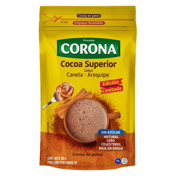 CHOCOLATE POLVO AREQUIPE COCOA CORONA*120G