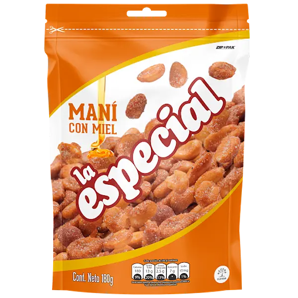 SNACK MANI MIEL LA ESPECIAL*180G