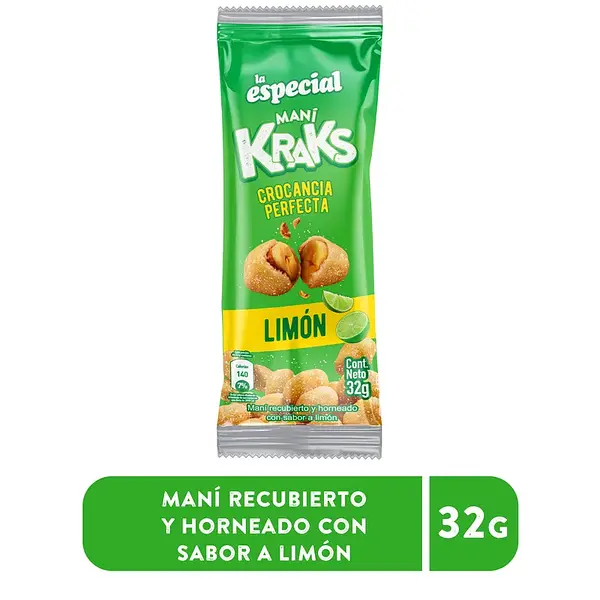 SNACK MANI KRAKS LA ESPECIAL LIMON * 32G
