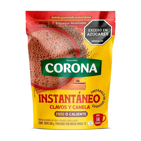 CHOCOLATE POLVO CLAVOS Y CANELA CORONA * 200GR