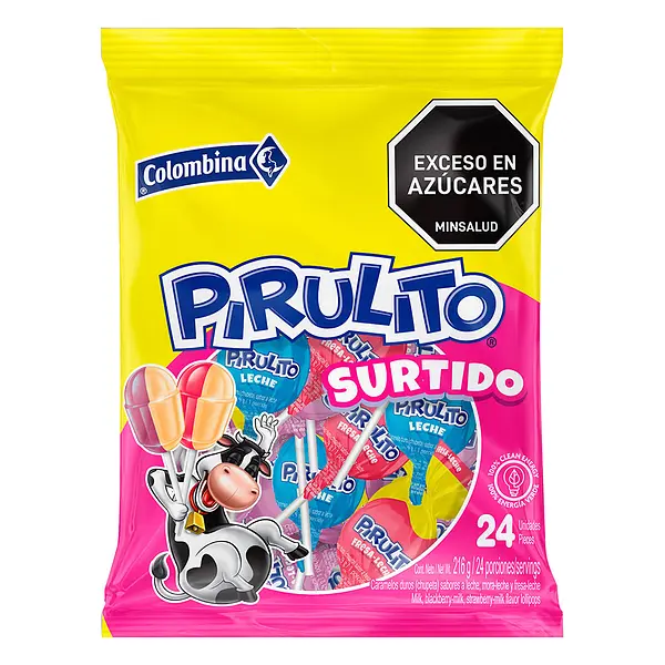 CARAMELO CHUPETA PIRULITO SURTIDO COLOMBINA*24U