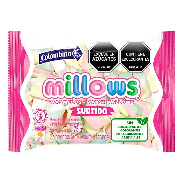 MASMELO SURTIDO MILLOWS*75G