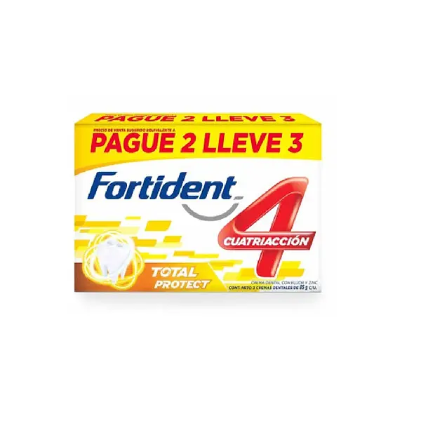 CREMA DENTAL CUATRIACCION FORTIDENT*128GR*3