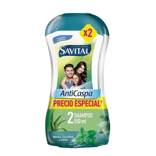SHAMPO ANTICASPA SAVITAL *550ML*2U
