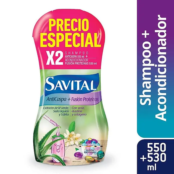 SHAMPOO + ACOND FUSION SAVITAL *550 ML
