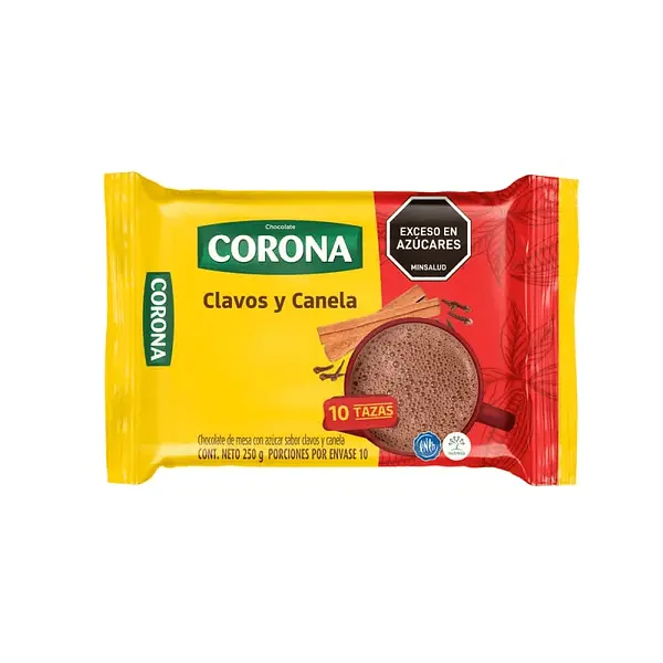 CHOCOLATE MESA CLAVOS Y CANELA CORONA*250G