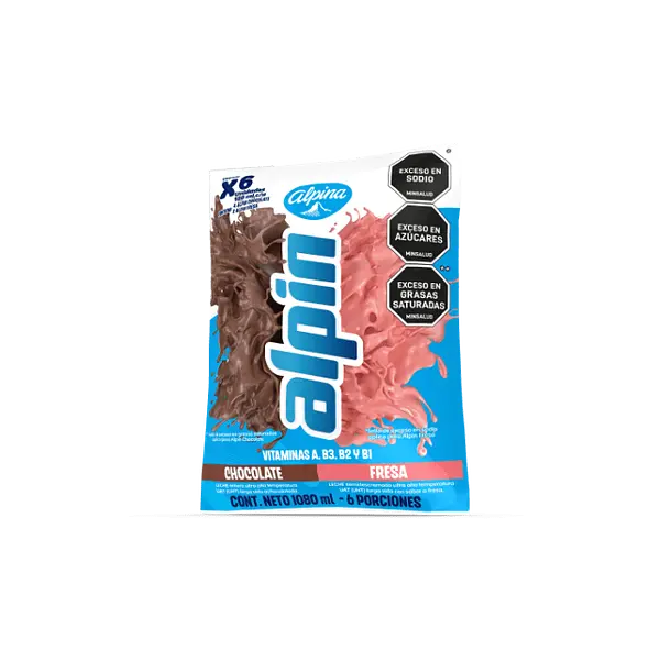 LECHE LIQUIDA FRESA/CHOCOLATE ALPIN*180ML*6U